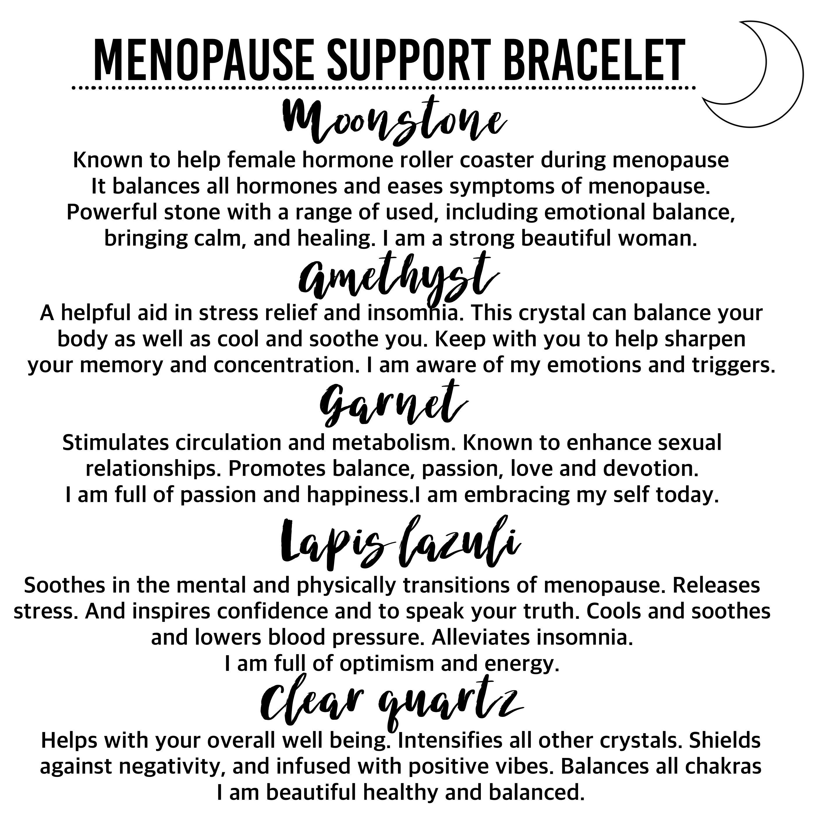 Menopause support crystal healing affirmation bracelet gift Etsy