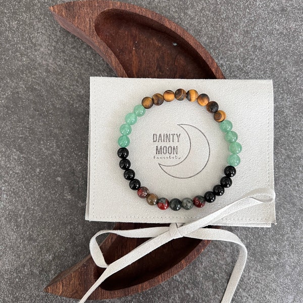 Fatherhood crystal healing affirmation bracelet, optimism, mantra, gift for friend, reiki, yoga, change, 6mm, new dad, mens, holistic