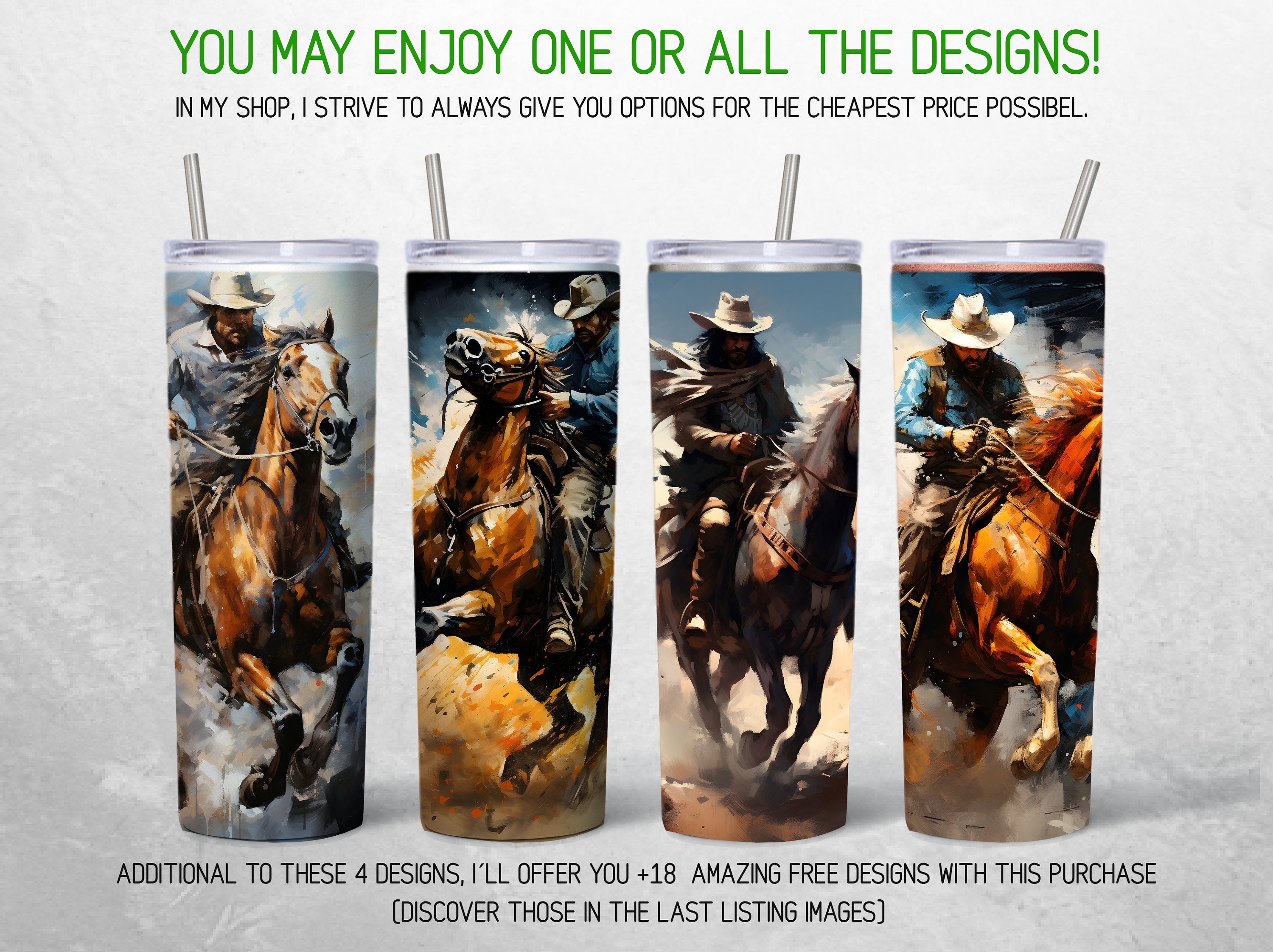 Western Cowboy Tumbler Wrap Horse Country Tumbler PNG Bundle Rodeo ...