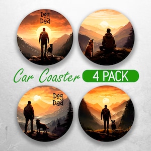 Dog Dad Car Coaster PNG Dog Car Coaster Sublimation Designs Dog Lover  Car Coaster Bundle Outdoor Mountains Car Coaster Designs
