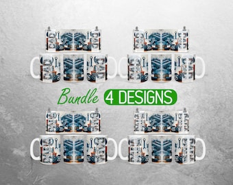 Mechanic Papa Dad Mug Wrap PNG  Fathers Day 11oz and 15oz Mug Sublimation Design Add Name Men Mug Wrap Designs Full Mug Wrap Bundle Cup PNG