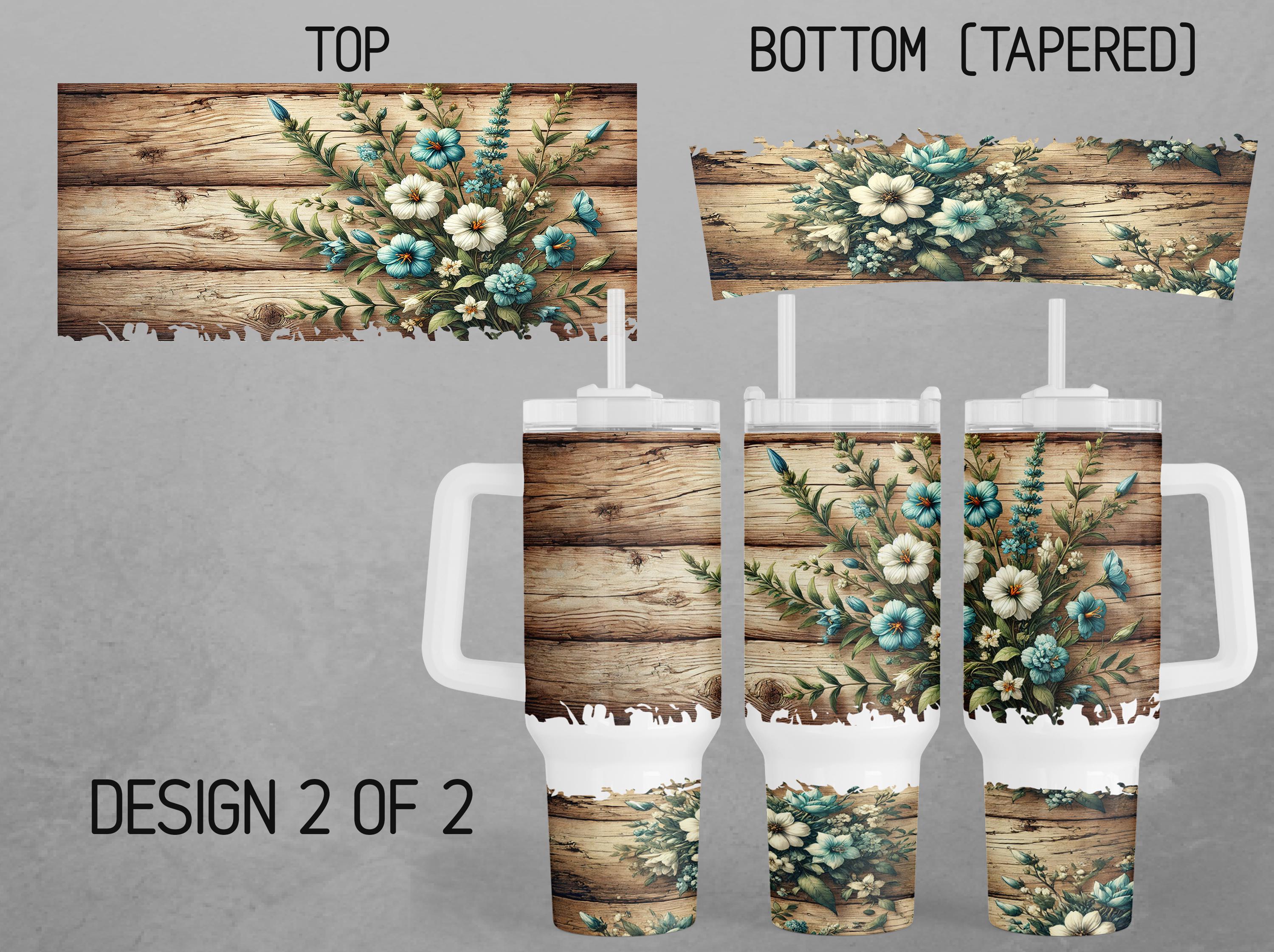 40oz Western Flower 40oz Tumbler Wrap 40oz Western Tumbler PNG Rustic ...