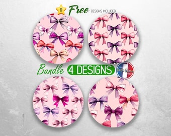 Coquette bilunderlägg PNG-paket Coquette bågar bilunderlägg sublimeringsdesigner kvinna flickaktigt tjej bilunderlägg designer
