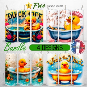 Seamless Rubber Duck Tumbler Wrap Bundle Sassy Funny Duck 20oz Tumbler PNG Cute Trendy Duck Tumbler Design 20oz Skinny Tumbler Sublimation