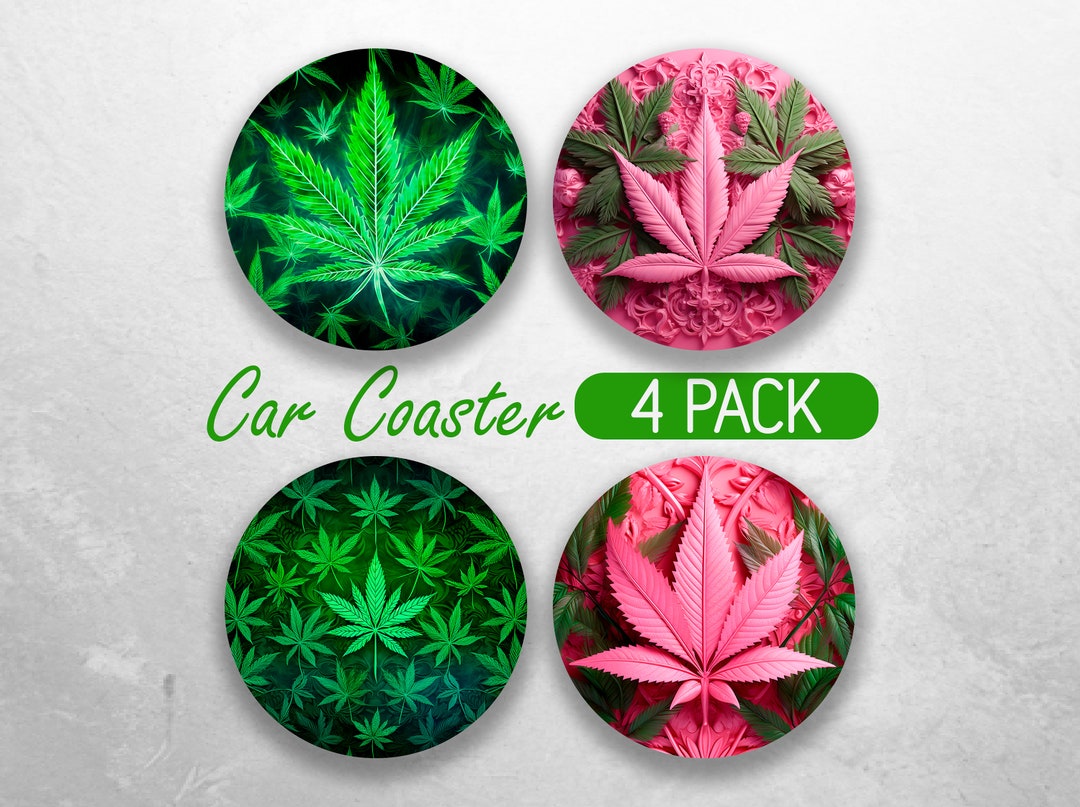 Car Coaster PNG Weed Car Coaster Sublimation Designs Canabis Car