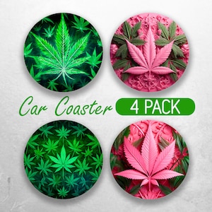 Car Coaster PNG Weed Car Coaster Sublimation Designs Canabis Car Coaster Bundle Marijuana Car Coaster Designs
