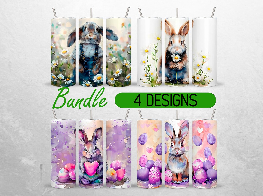 Seamless Easter Bunny Tumbler Wrap Easter Eggs Tumbler PNG Rabbit ...