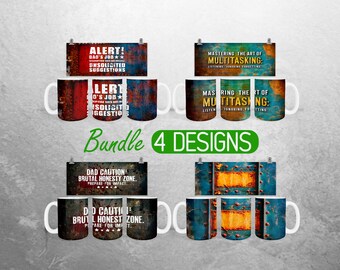 Mann Lustige Metallbecher Wrap PNG Spaß Vater Männer 11 Unze und 15 Unze Becher Sublimation Design Ehemann Sohn Becher Wrap Designs Voller Becher Wrap Bundle PNG
