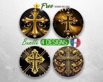 Metal Cross Car Coaster PNG Bundle Faith Christian Car Coaster Sublimation Designs Religious Bible Car Coaster Designs