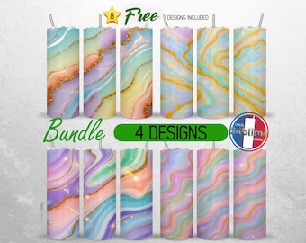 Opal and Gold Glitter Tumbler Wrap 20oz Bundle Marble Sparkly Tumbler PNG 20oz Girly Popular Seamless Sublimation Design