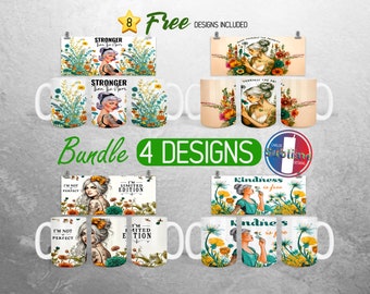 Women Daily Affirmations Mug Wrap PNG Bundle Woman Positive 11oz and 15oz Mug Sublimation Design Self Love  Mug Wrap Designs Full Mug Wrap