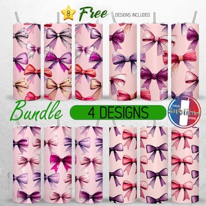 Coquette Tumbler Wrap 20oz Bundle Coquette Bows Tumbler PNG 20oz Woman Girly Girl Tumbler Design 20oz | Sublimation