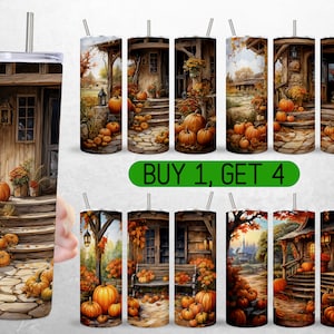 Fall Tumbler Wrap Pumpkin Fall Tumbler Designs Fall Autumn Leaves Tumbler Png bundle  Sublimation + FREE Tumbler Designs 20 oz Tumbler Wrap