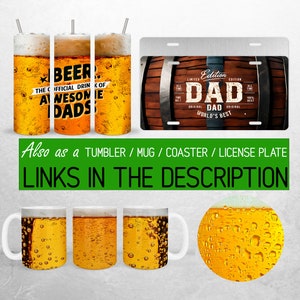 Best Dad Tumbler Wrap Bundle Men Beer 20oz Tumbler PNG Fathers Day ...