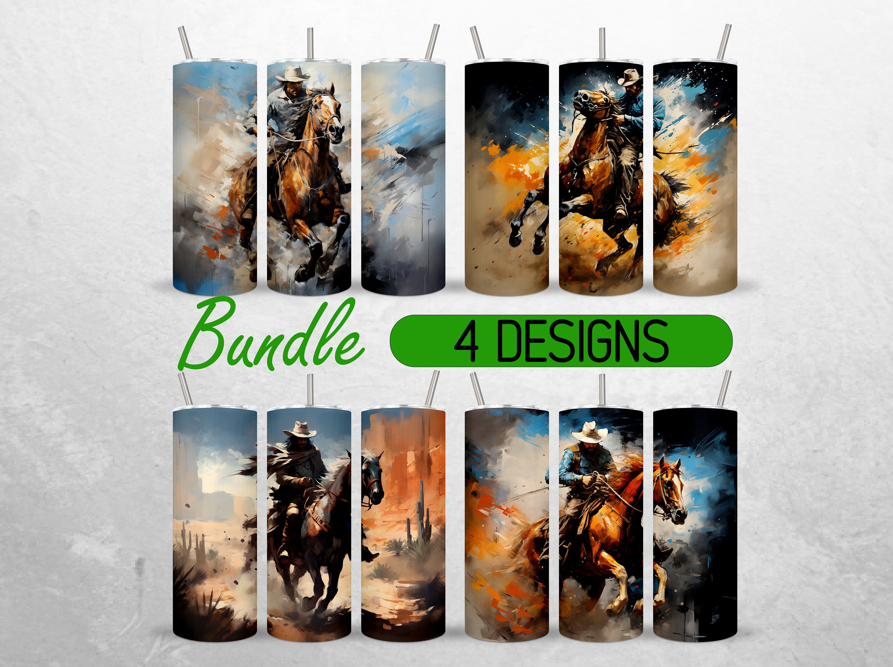 Western Cowboy Tumbler Wrap Horse Country Tumbler PNG Bundle Rodeo ...