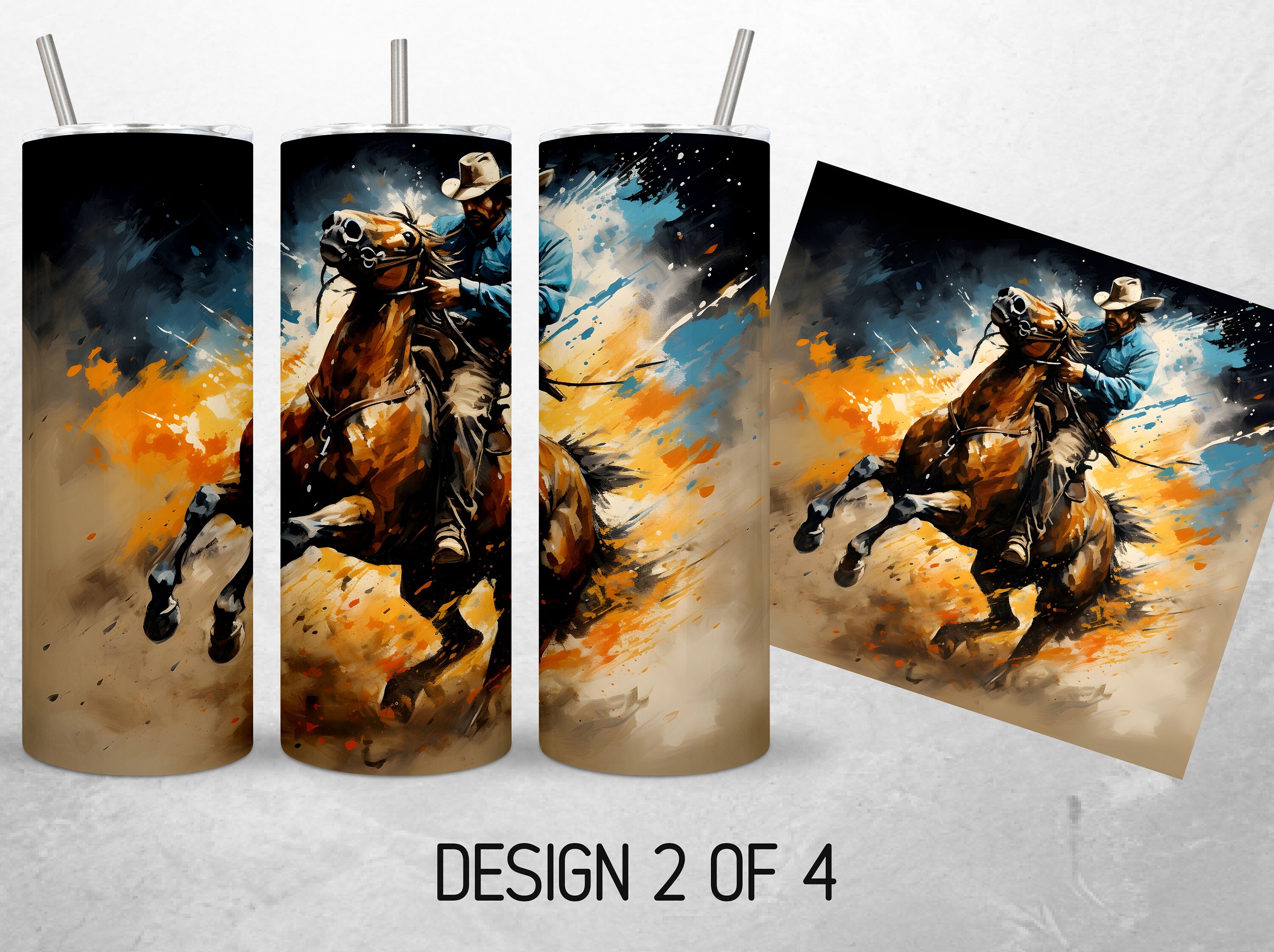 Western Cowboy Tumbler Wrap Horse Country Tumbler PNG Bundle Rodeo ...