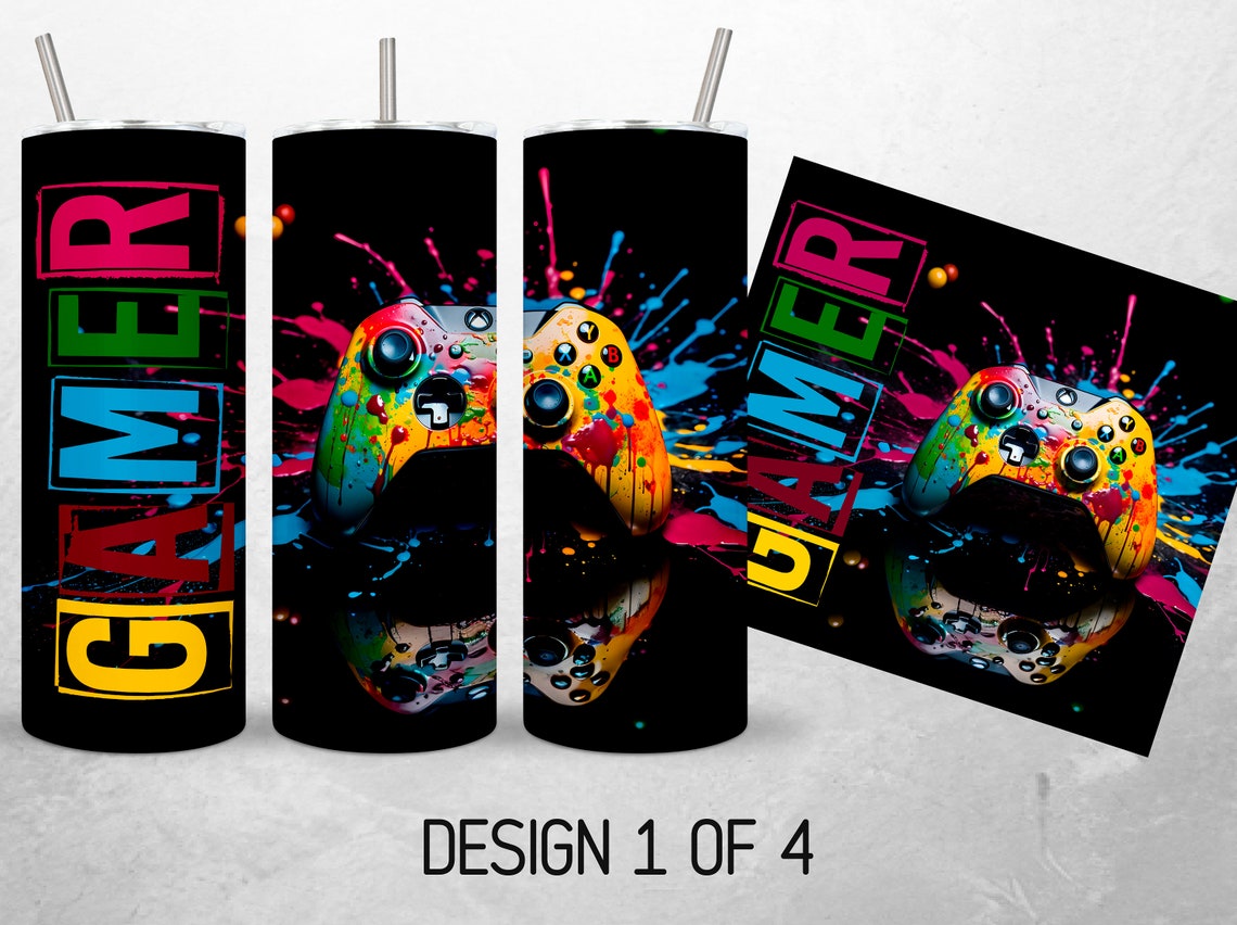 Gamer Tumbler Wrap Gaming Game Controller Tumbler Wrap Video Game ...
