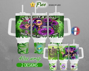 40oz Fun Weed Sarcastic 40oz Tumbler Wrap 40oz Blunt Keeps Bullshit Away 40oz Tumbler PNG Stoner Girl 40oz Tumbler Design | 40oz Sublimation