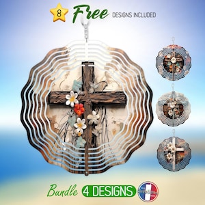 Christian Cross Wind Spinner PNG Design Bundle Jesus Bible Windspinner PNG Sublimation Faith Religious Wind Spinner Sublimation PNG