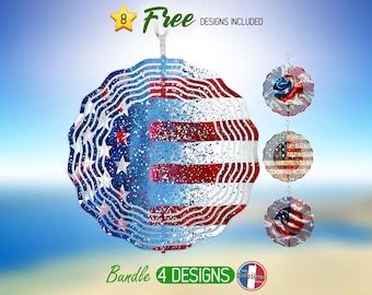 Amerikaanse vlag windspinner png-ontwerpen USA patriottische windspinner png-sublimatie 4 juli windspinner sublimatieontwerpen, png