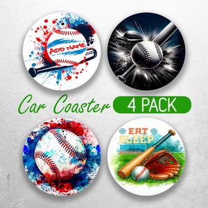 Sports Baseball Car Coaster PNG Baseball Ball Car Coaster Sublimation Designs Dirty Baseball Mom Car Coaster Designs Car Coasters Bundle