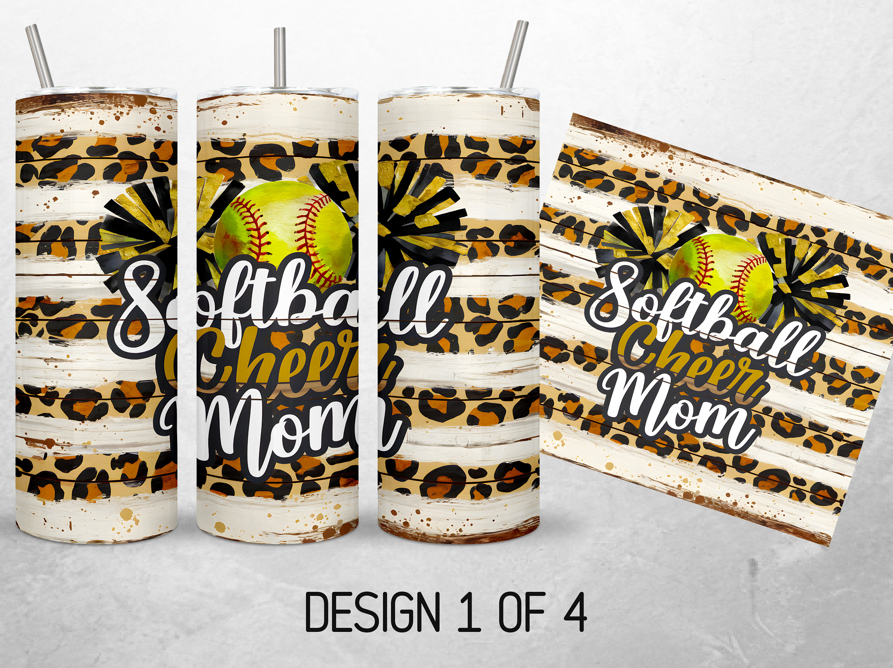 Cheer Softball Mom Tumbler Wrap Bundle Cheer Mom of Both 20oz Tumbler ...