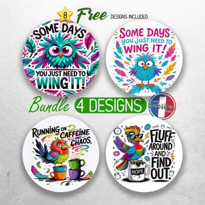 Bird Sarcastic Car Coaster PNG Bundle Sassy Funny Quote Coaster Sublimation Designs Animal Humourous Coaster Designs