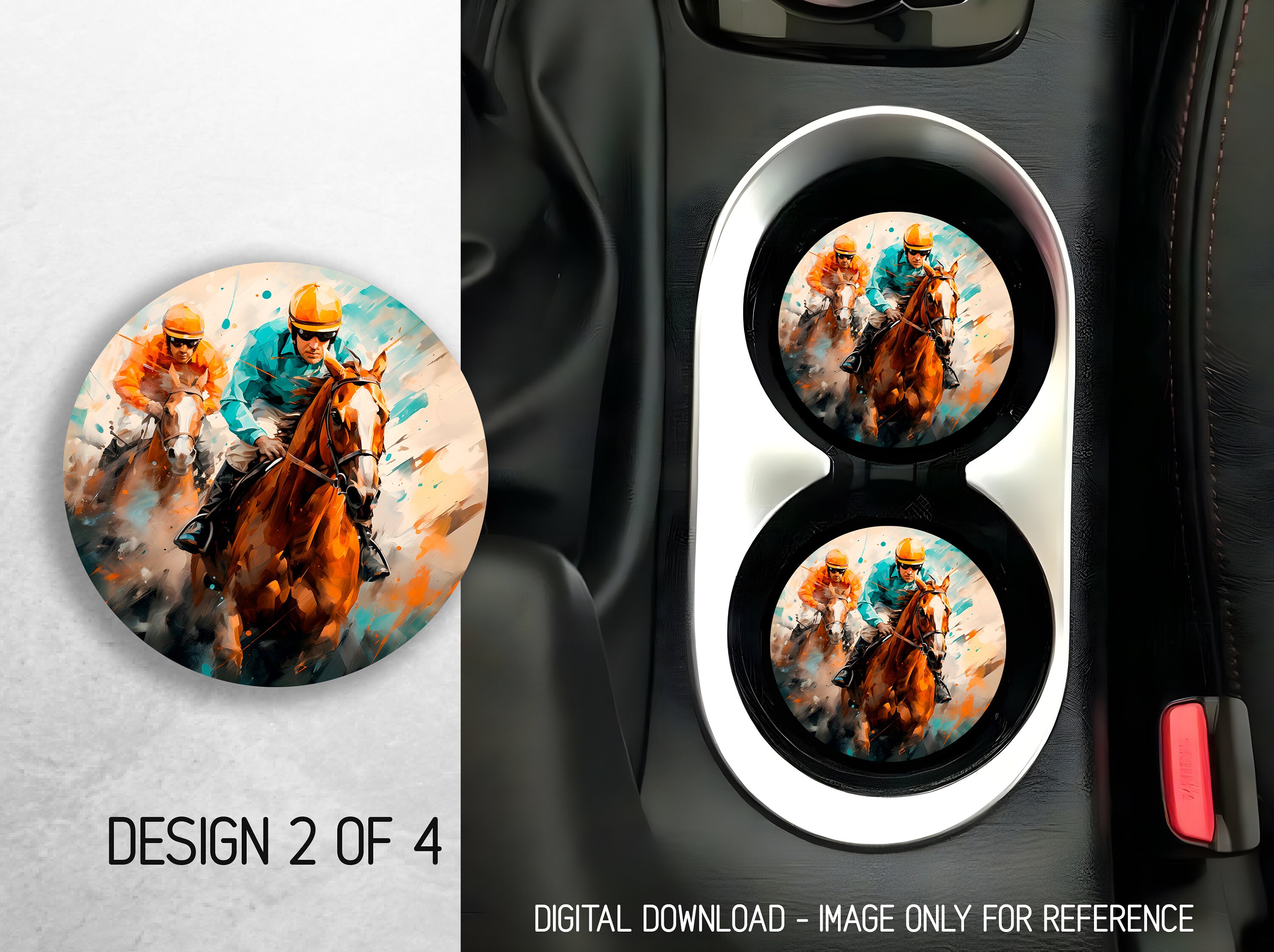 Derby Horse Racing Car Coaster PNG Horse Car Coasters Sublimation ...