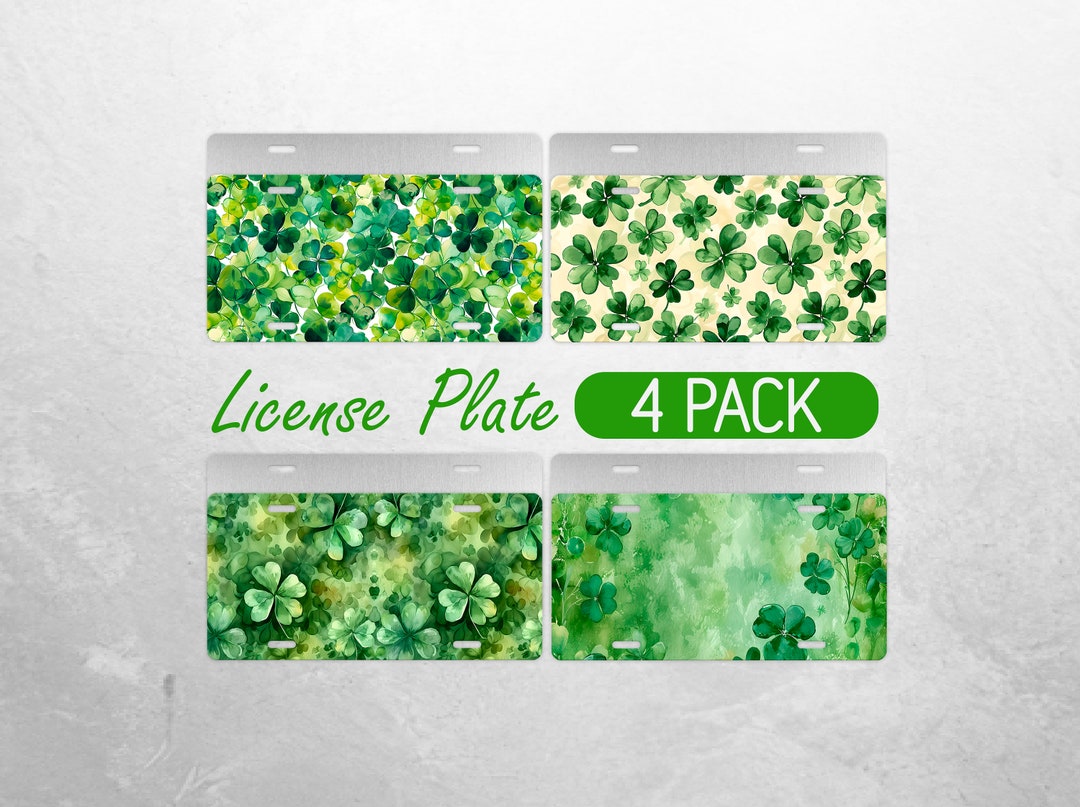 Lucky Shamrock License Plate PNG St. Patricks Day License Plate Design