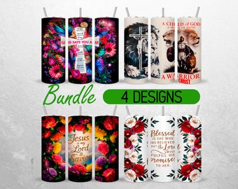Seamless Christian Tumbler Wrap Bundle Faith Bible Verse 20oz Tumbler PNG Jesus Religious Tumbler Design +18 FREE 20oz Skinny Sublimation