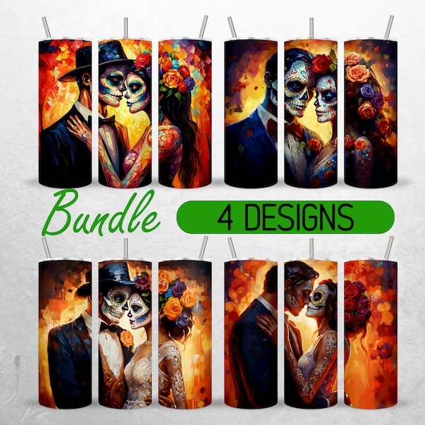 Catrina Tumbler Wrap Day of the Dead Sugar Skull Tumbler Wrap Dia de Los Muertos Tumbler Bundle PNG Sublimation + 18 FREE Tumbler 20oz