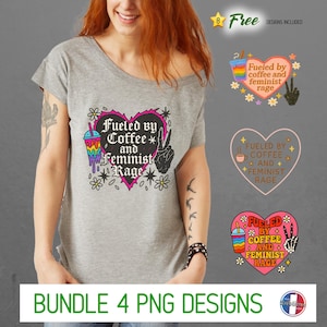 Fueled by Coffee and Feminist Rage png, borduurwerk skelet feministisch png, skelet esthetiek feministisch png, sublimatiefeminisme png
