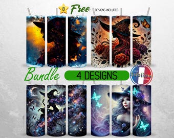 Gorgeous Witchy Vibes Tumbler Wrap 20oz Bundle Celestial Witch Tumbler PNG 20oz Gothic Witchcraft Woman Seamless Sublimation Design