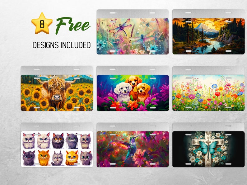 Christmas Gnomes License Plate PNG Bundle Cute Gnomes License Plate