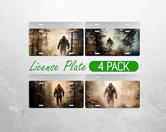 Bigfoot License Plate PNG Nature Sasquatch License Plate Design Wild Outdoor Yeti  Car License Plate Sublimation License Plate Bundle