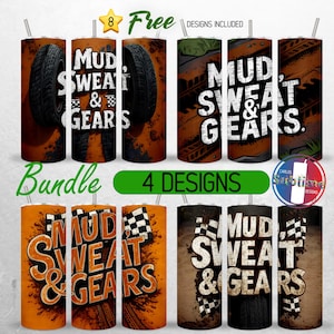 Checkered Flag Tumbler Wrap 20oz Bundle Tire Tracks Racing Tumbler PNG 20oz Distressed Dirt Tire Seamless Tumbler Sublimation Designs