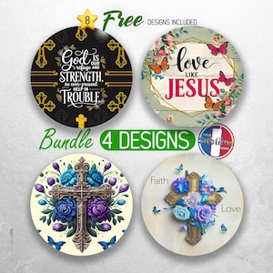 Christian Jesus  Car Coaster PNG Bundle Religious Faith Car Coaster Sublimation Designs Cross Bible Car Coaster Designs