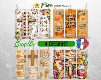 Muttertag Christian Boho Tumbler Wrap 20 Unzen Bundle Glaube Mutter Jesus Tumbler PNG 20 Unzen Frauen Bibel Vers Nahtlose Sublimation Design