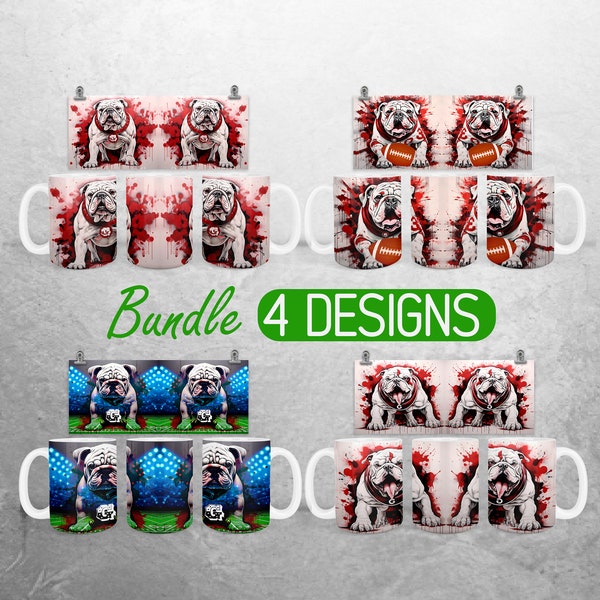 Alcohol Ink Bulldog Mug Wrap PNG GA Georgia 11oz and 15oz Mug Sublimation Design Dog Football Mug Wrap Designs Full Mug Wrap Bundle Cup PNG