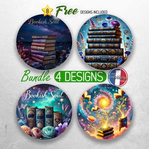 Book Lover Car Coaster PNG Bundle Bookish Soul Coaster Sublimation Designs Reader Library BookTok Coaster Designs