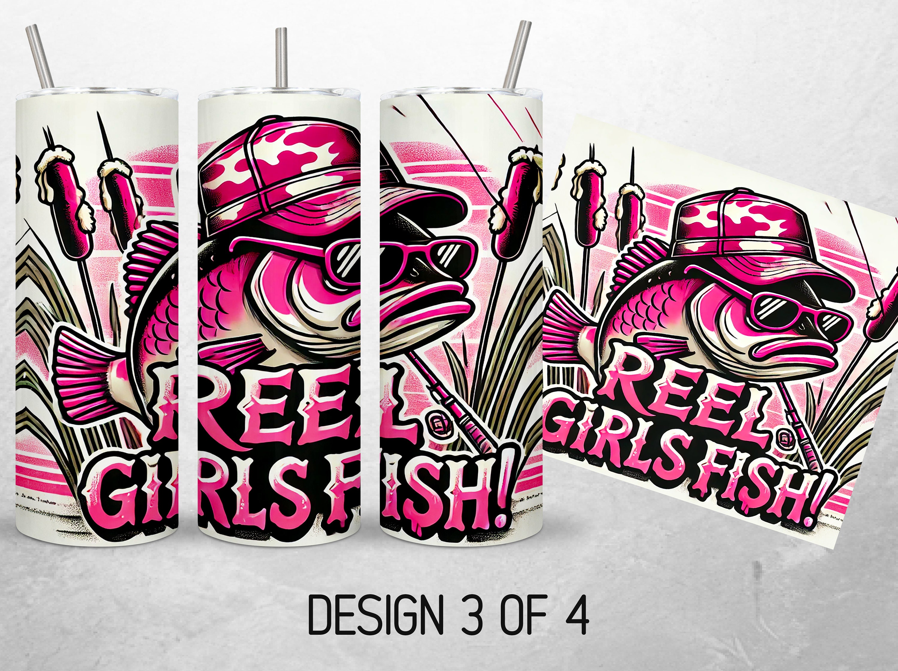 Girl Fishing Life Tumbler Wrap Bundle Bass Fish 20oz Tumbler PNG ...