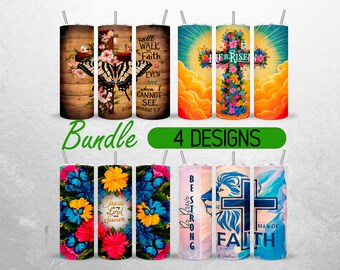 Seamless Christian Tumbler Wrap Bundle Faith Bible Verse 20oz Tumbler PNG Jesus Religious Tumbler Design +18 FREE 20oz Skinny Sublimation
