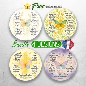 Bible Verse Car Coaster PNG Bundle Christian Inspirational Coaster Sublimation Designs Positive Saying Coaster Designs