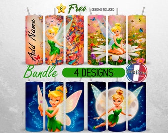 Seamless 3D Enchanted  Fairy Tumbler Wrap Bundle Cute Princess 20oz Tumbler PNG Kids Fairy Tumbler Design 20oz Skinny Tumbler Sublimation