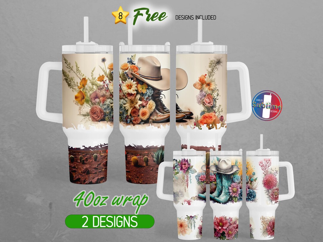 40oz Cowgirl Tumbler Wrap 40oz Country Cowgirl Boots Tumbler PNG 40oz ...