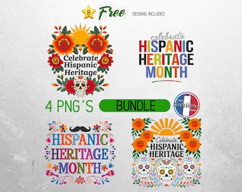 Hispanic Heritage Month PNG, National Hispanic Heritage Month Png, Hispanic Heritage Png, September 15th, Hispanic flags, Sublimation Png
