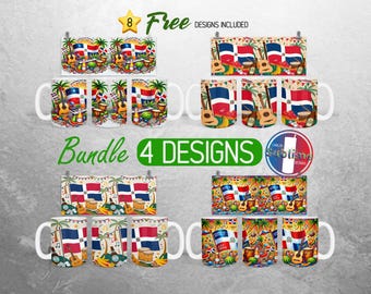 Dominican Republic Mug Wrap PNG Bundle Dominican Flag 15oz Mug Wrap Dominican Pride Full Mug Wrap Designs Latino Mug Wrap Sublimation