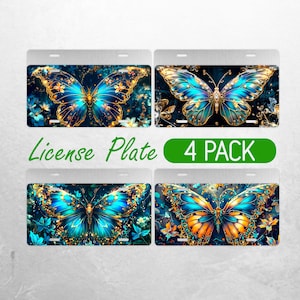 Stunning Butterfly License Plate PNG Steampunk Butterfly License Plate Design Butterflies Car License Plate Sublimation License Plate Bundle