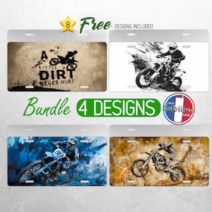 Motocross Dirt Bike License Plate PNG Little Dirt Never Hurt License Plate Design Motorcycle Car License Plate Sublimation Plate Bundle