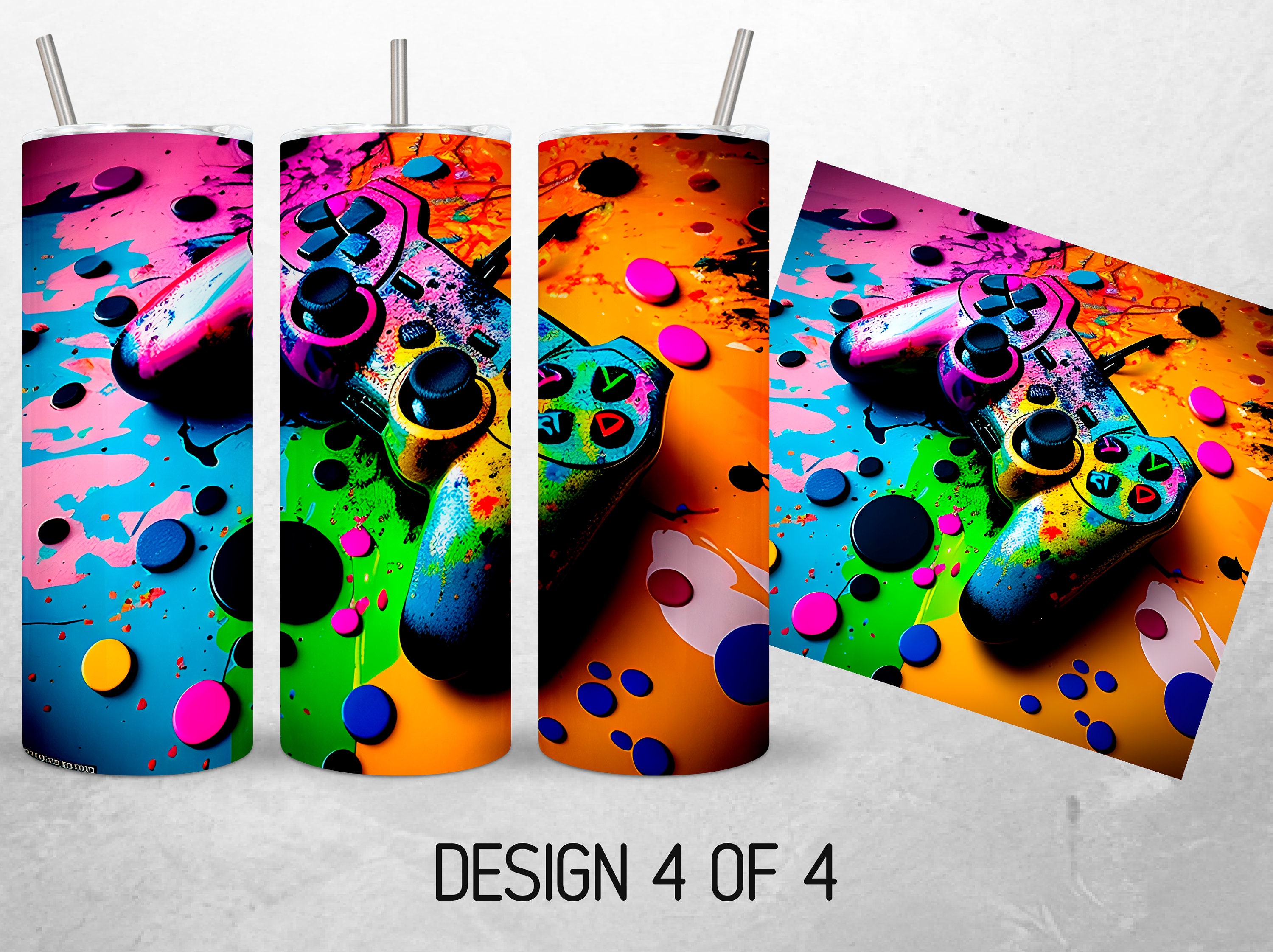 Gamer Tumbler Wrap Gaming Game Controller Tumbler Wrap Video Game ...